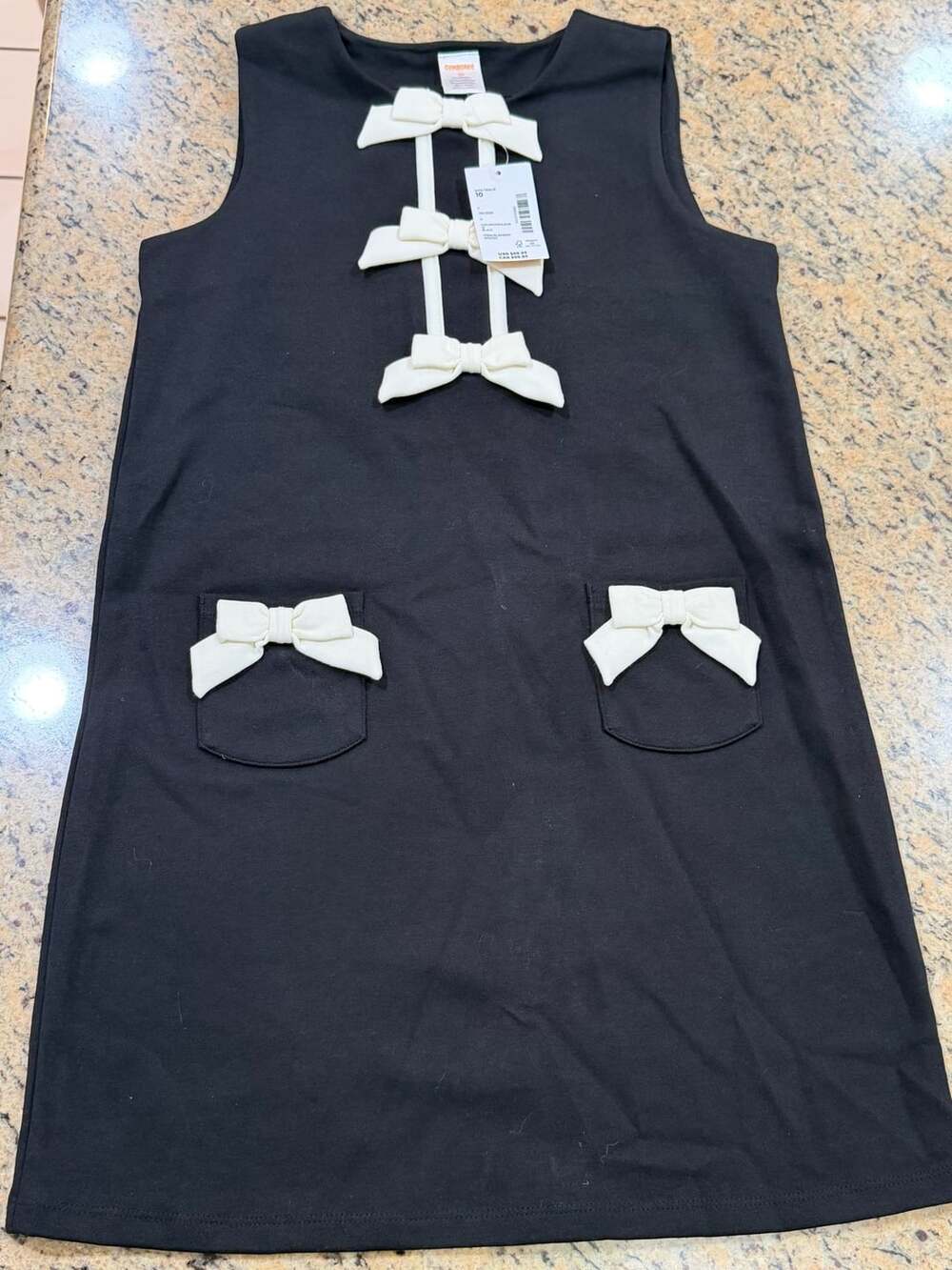 Gymboree Girls Sleeveless Bow Ponte Shift Dress - Black - Size 10